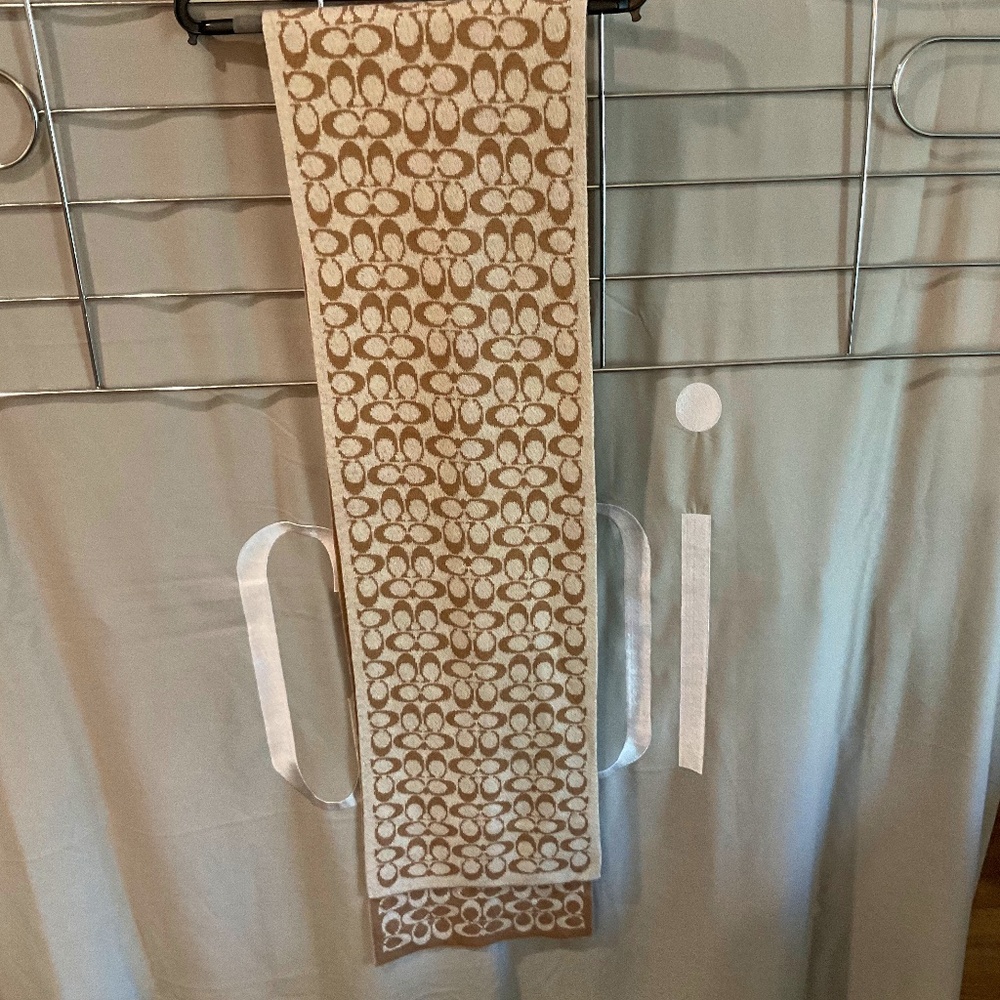 Coach signature metallic print muffler/scarf